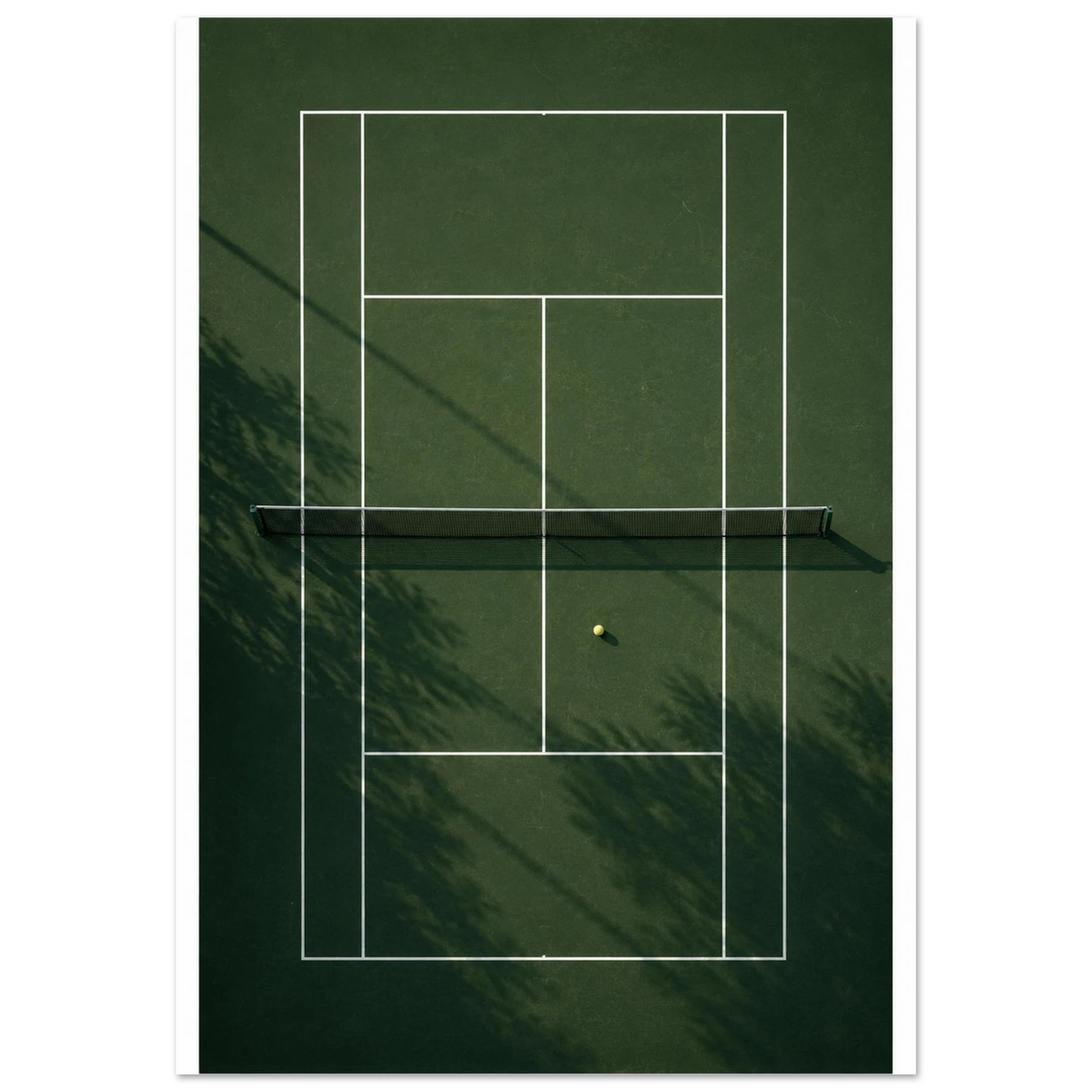 Ball's in Your Court — minimalist aerial sports poster by WallDrip