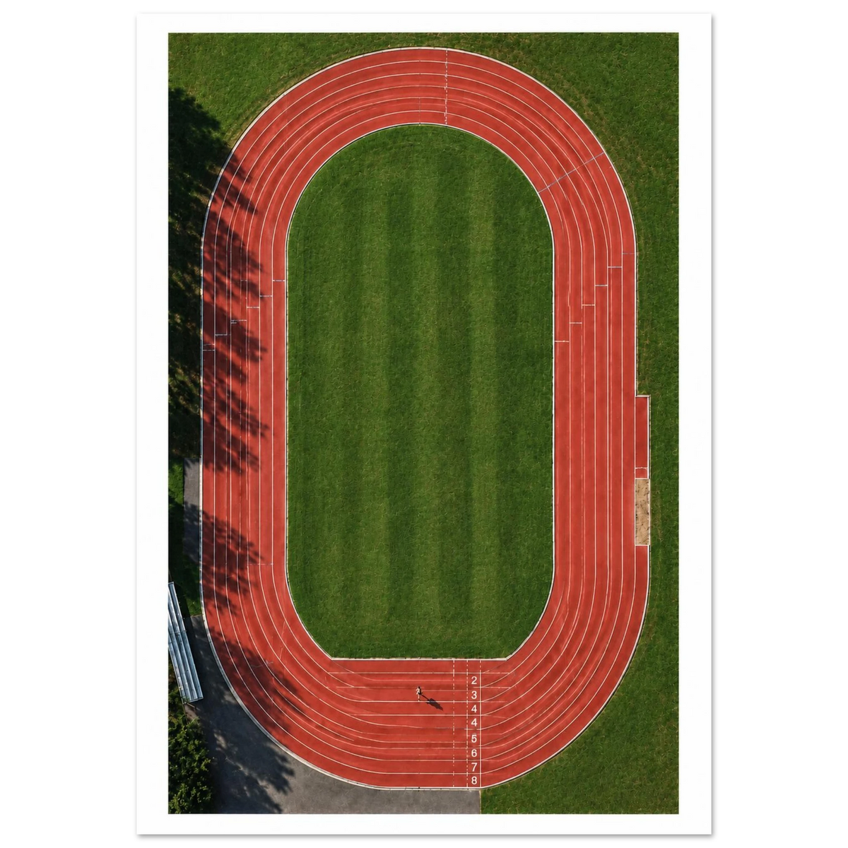 The Home Straight — minimalist aerial sports poster by WallDrip