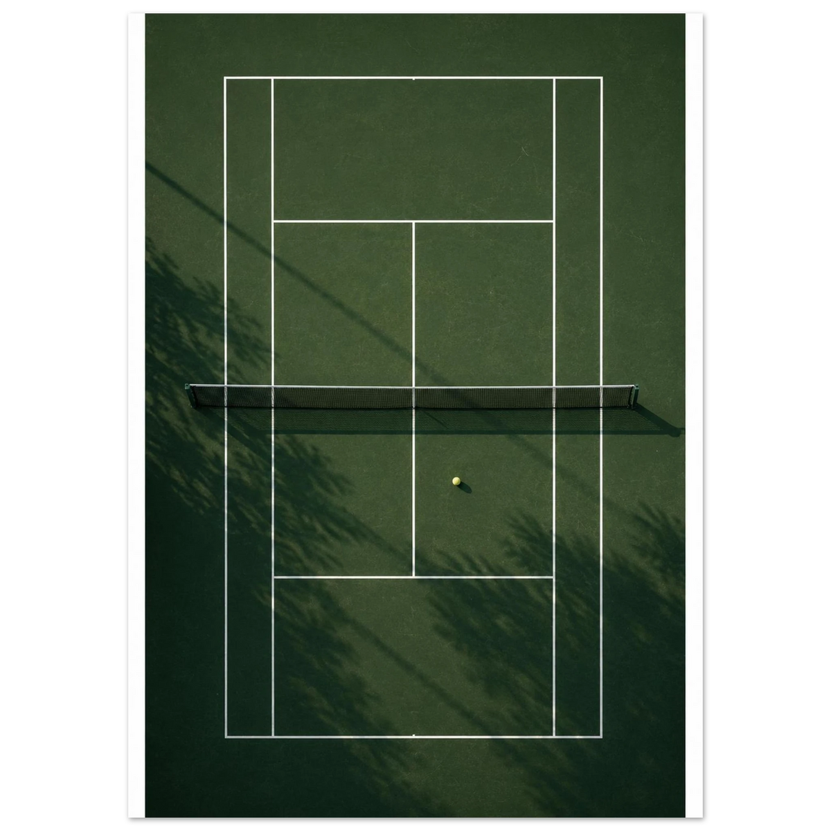 Ball's in Your Court — minimalist aerial sports poster by WallDrip