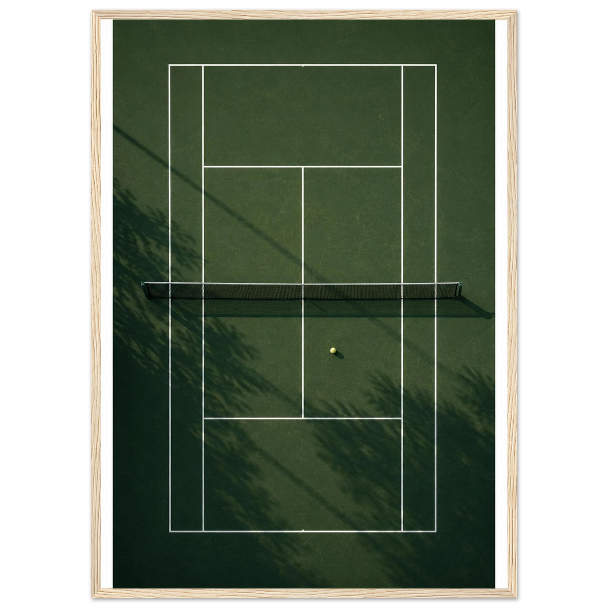 Ball's in Your Court — minimalist aerial sports poster by WallDrip
