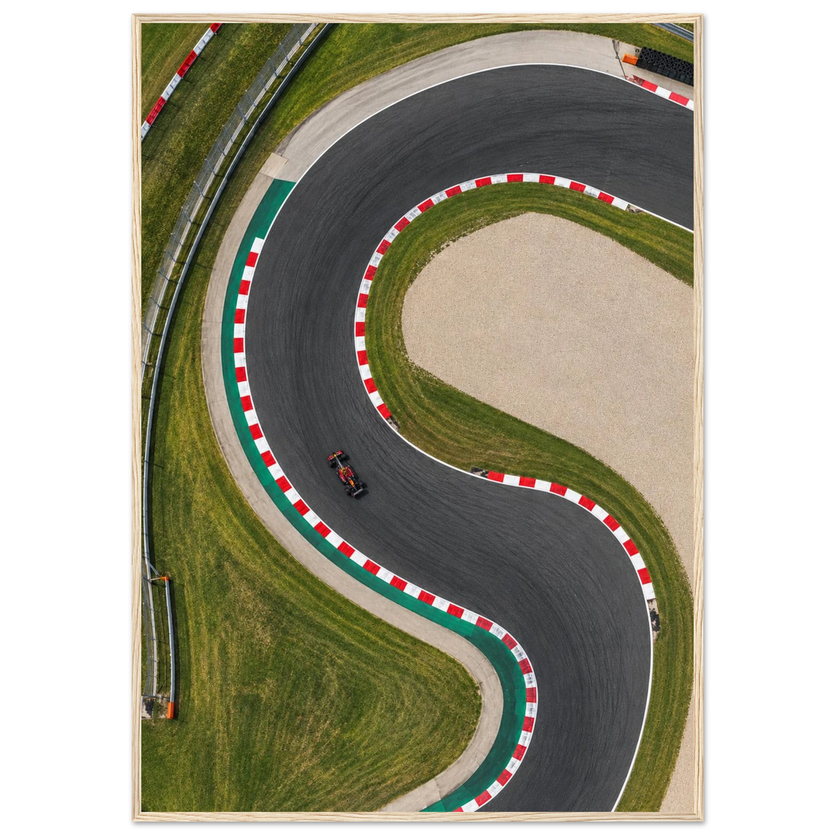 The Racing Line — minimalist aerial sports poster by WallDrip